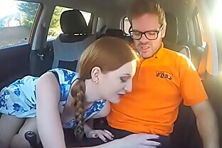 Big tits redhead Zara fucked by FDS car poster