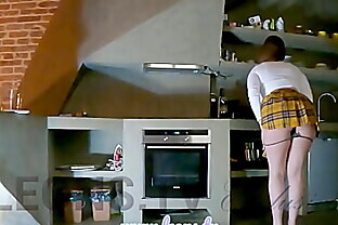 Big Tits Big Ass All Natural Hottest Brunette MILF shows Ass and Pussy while a Striptease No Panties