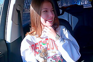 Real Russian Teenager Hitchhiker Girl Agreed to Make DeepThroat Blowjob Stranger for Cash and Swallowed Cum - MihaNika69 and Michael Frost