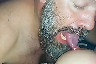 Big pierced tits getting licked and sucked