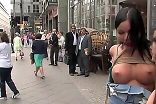 Big tits slave slut in public fucking poster