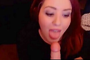 Big Tits Redhead Babe Rides her Dildo