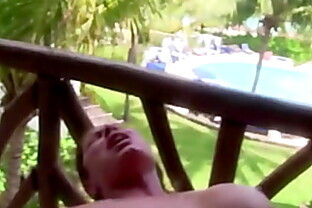 Public Squirting And Cumshot On Hotel Balcony poster