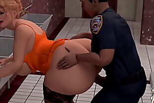 Big booty white milfs get fucked at the bar and inside a prison bathroom