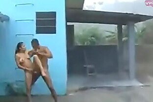 Village Jock And Babe Outdoor Fuck In The Rain In Public Hot poster