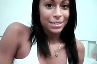 Tight tanned body amateur webcam tease in bathroom - poster