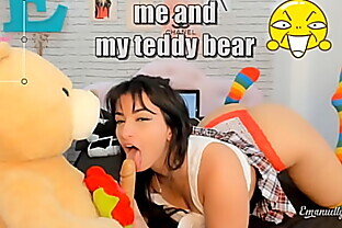 Roleplay sexy and naughty student caught on tape playing with her teddy bear so hot poster