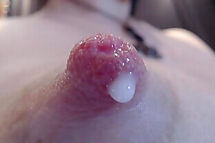 Sexy mom milking her tits in shower room