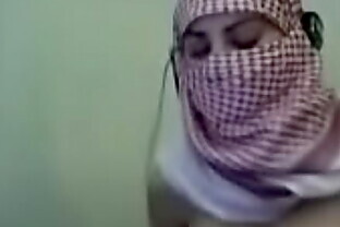 Palestine Arab Hijab Girl show her Big Boobs in Webcam poster