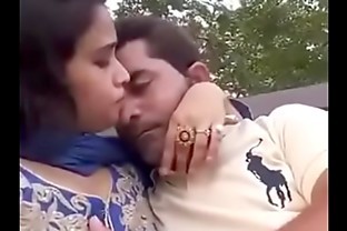 boobs press kissing in park selfi video poster