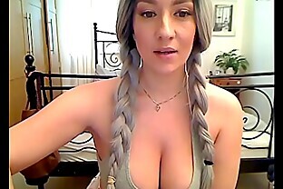 Hot pigtails milkmaid big boobs large nipples tease ass shake on webcam poster