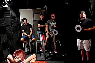 GangbangCreampie - Redhead FIRE Babe Gets GANBANGED Hard With A Drop Of VIbrator