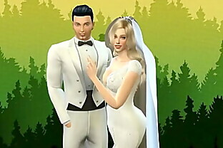 Hermosa mujer Recién Casada En Vestido de Novia Follada en Sesión de Fotos al Lado de Su Marido Cornudo Netorare Esposa transforma da en una puta