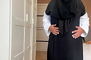 Hijab Arab MILF Watching Porn And Gets Pulsating Orgasm From It poster