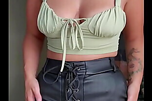 Big Boobs Teacher In Leather Pants Wants You To Stroke That Cock