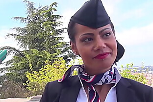 Stunning big tits stewardess Clélie's first video to do hard sodomy 15 min poster