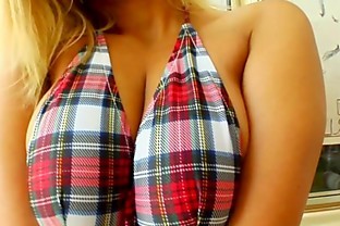 Prime Cups Busty babe has  On her face that is