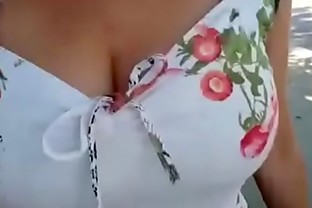 Rosafuxxxia playing tennis all naked in the living room, then go for a walk a show boobs in public