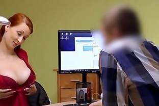 LOAN4K. Agent in credit company loves boobs of his gorgeous customer