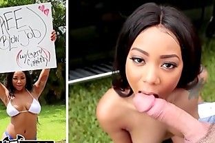 BANGBROS - Young Black Babe Diamond Monrow Gets Driver's Attention With Her Big Tits poster