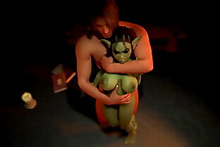 Fucking a Sexy Busty Goblin Girl Standing  3D Porn poster