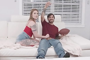 Big Tits Blonde Teen Step Sister Aria Kai Fucked To Orgasm By Step Brother During Super Bowl