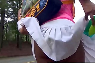 American Ebony Blowjob In Public And Nudist Walk Flashing Big Tits Pussy And Ass 10 min poster