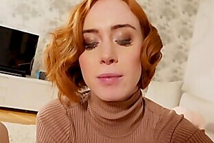 Creampie for this super hot, busty, real redhead amateur British girl 5 min