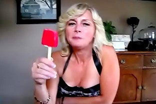 Sexy busty blonde wife milking a fat cock poster