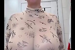 Wet after shower Big natural saggy tits ovals hard nipples