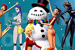 3DGSPOT - XXXmas Bimbo Dancers Shake Their Big Tits! 3D ANIMATION!