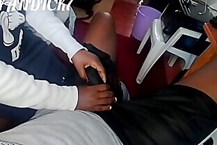 African Hot Nanny Playing with his Boss Black Dick when Her wife was at Work