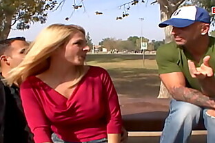 Cuckold watch his busty blonde Wife enjoy another big cock