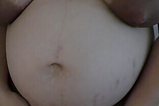 Pervert stepson touching her pregnant stepmom big lactating boobs and big pregnant belly while while both home alone! - Milky Mari