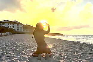 Monika Fox Swims In Atlantic Ocean And Poses Naked On A Public Beach