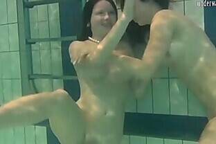 Bouncing tits lesbians Katka Barbara underwater