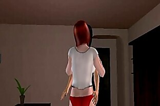 Busty 3D cartoon redhead honey getting eaten out