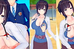 【エロゲーコイカツ！】爆乳保険の先生とおっぱい揉みまくりセックス３DCGエロアニメ動画