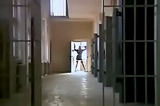 Gorgeous Big Boobed Blonde in Uniform Satisfies Two Jail Birds