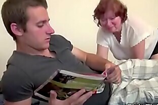 Ugly Granny with Hairy Pussy Blowed and Fuck Grandson gets Orgasm