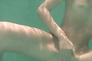 Sexy underwater masturbation with orgasms