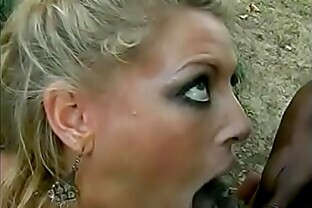 Stunnning fairhaired milf Chelsea Zinn likes to give road head well hung black stud on the home lawn