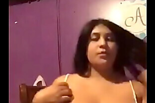 Mexican flashes huge tits