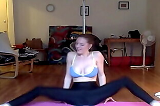 Big natural tits brunette does yoga live on webcam poster